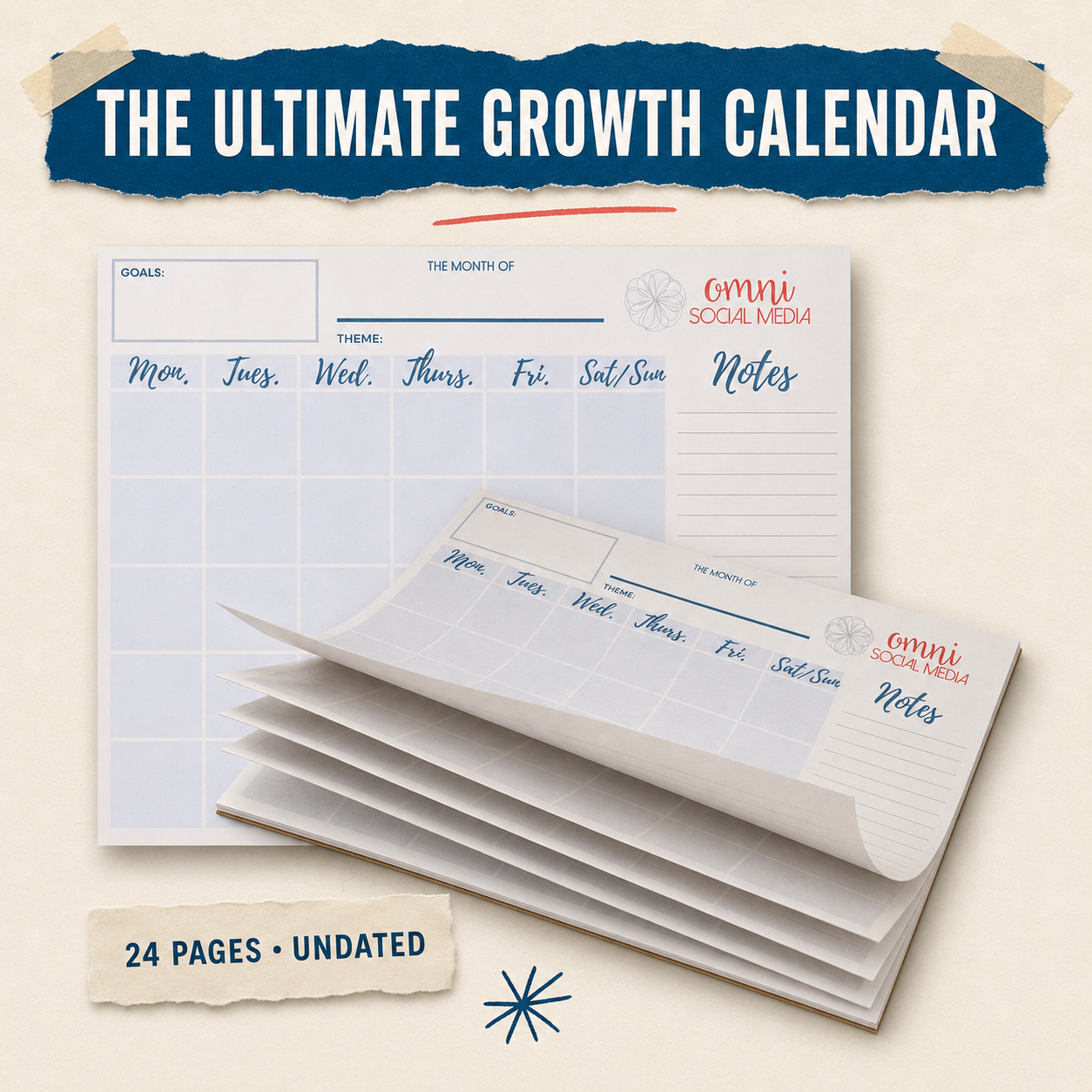 The Ultimate Growth Calendar | 24-Month Undated Planning Pad